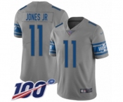 Youth Detroit Lions #11 Marvin Jones Jr Limited Gray Inverted Legend 100th Season Football Jersey