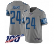 Youth Detroit Lions #24 Andrew Adams Limited Gray Inverted Legend 100th Season Football Jersey