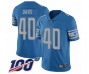 Youth Detroit Lions #40 Jarrad Davis Blue Team Color Vapor Untouchable Limited Player 100th Season Football Jersey