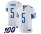 Youth Detroit Lions #5 Matt Prater White Vapor Untouchable Limited Player 100th Season Football Jersey