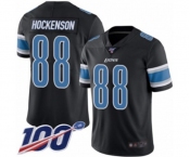 Youth Detroit Lions #88 T.J. Hockenson Limited Black Rush Vapor Untouchable 100th Season Football Jersey