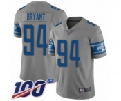 Youth Detroit Lions #94 Austin Bryant Limited Gray Inverted Legend 100th Season Football Jersey