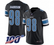 Youth Detroit Lions #98 Damon Harrison Limited Black Rush Vapor Untouchable 100th Season Football Jersey