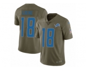 Youth Nike Detroit Lions #18 Jeff Locke Limited Olive 2017 Salute to Service NFL Jersey