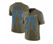 Youth Nike Detroit Lions #27 Glover Quin Limited Olive 2017 Salute to Service NFL Jersey