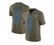 Youth Nike Detroit Lions #5 Matt Prater Limited Olive 2017 Salute to Service NFL Jersey