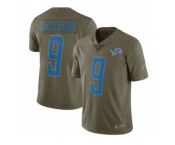 Youth Nike Detroit Lions #9 Matthew Stafford Limited Olive 2017 Salute to Service NFL Jersey