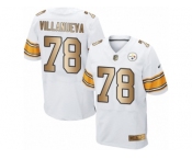 Men Nike Pittsburgh Steelers #78 Alejandro Villanueva Elite White Gold NFL Jersey