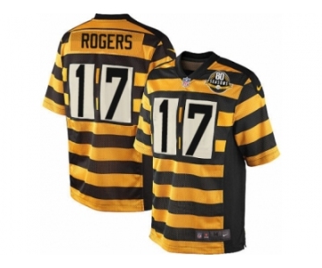 Men's Nike Pittsburgh Steelers #17 Eli Rogers Elite Yellow Black Alternate 80TH Anniversary Throwback NFL Jersey