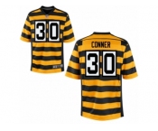 Men's Nike Pittsburgh Steelers #30 James Conner Elite YellowBlack Alternate 80TH Anniversary Throwback NFL Jersey