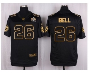 Nike Pittsburgh Steelers #26 Le'Veon Bell Black Pro Line Gold Collection Jersey[Elite]