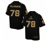 Nike Pittsburgh Steelers #78 Alejandro Villanueva Elite Black Pro Line Gold Collection NFL Jersey