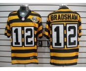 nike pittsburgh steelers #12 bradshaw throwback yellow black(team 80 anniversary)