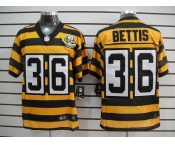 nike pittsburgh steelers #36 bettis throwback yellow black(team 80 anniversary)