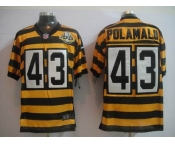 nike pittsburgh steelers #43 polamalu throwback yellow/black(team 80 anniversary)