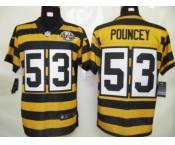 nike pittsburgh steelers #53 pouncey throwback yellow black(team 80 anniversary)