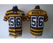 nike pittsburgh steelers #56 woodley throwback yellow black(team 80 anniversary)