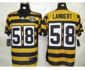 nike pittsburgh steelers #58 lambert throwback yellow black(team 80 anniversary)