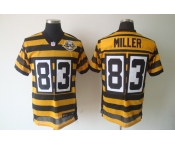 nike pittsburgh steelers #83 miller throwback yellow black(team 80 anniversary)