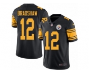 Men Nike Pittsburgh Steelers #12 Terry Bradshaw Black Color Rush Limited Jersey