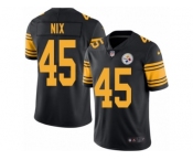 Men Nike Pittsburgh Steelers #45 Roosevelt Nix Black Color Rush Limited Jersey