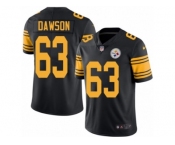 Men Nike Pittsburgh Steelers #63 Dermontti Dawson Black Color Rush Limited Jersey