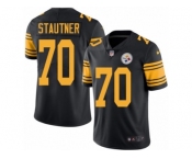 Men Nike Pittsburgh Steelers #70 Ernie Stautner Black Color Rush Limited Jersey