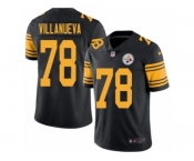 Men Nike Pittsburgh Steelers #78 Alejandro Villanueva Black Color Rush Limited Jersey