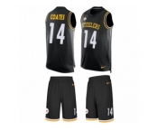 Men's Nike Pittsburgh Steelers #14 Sammie Coates Limited Black Tank Top Suit NFL Jersey