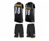 Men's Nike Pittsburgh Steelers #18 Zach Mettenberger Limited Black Tank Top Suit NFL Jersey