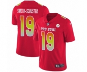 Men's Nike Pittsburgh Steelers #19 JuJu Smith-Schuster Limited Red AFC 2019 Pro Bowl NFL Jersey