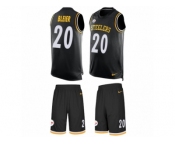Men's Nike Pittsburgh Steelers #20 Rocky Bleier Limited Black Tank Top Suit NFL Jersey