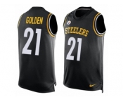 Men's Nike Pittsburgh Steelers #21 Robert Golden Limited Black Player Name & Number Tank Top NFL Jersey