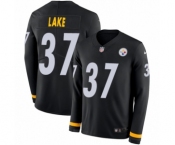 Men's Nike Pittsburgh Steelers #37 Carnell Lake Limited Black Therma Long Sleeve NFL Jersey Men's Nike Pittsburgh Steelers #37 Carnell Lake Limited Black Therma Long Sleeve NFL Jersey