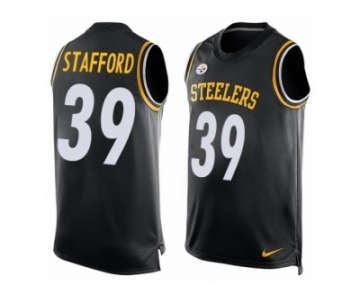 Men's Nike Pittsburgh Steelers #39 Daimion Stafford Limited Black Player Name & Number Tank Top NFL Jersey