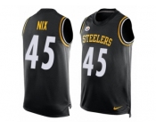 Men's Nike Pittsburgh Steelers #45 Roosevelt Nix Limited Black Player Name & Number Tank Top NFL Jersey