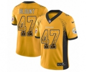 Men's Nike Pittsburgh Steelers #47 Mel Blount Limited Gold Rush Drift Fashion NFL Jersey