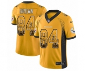 Men's Nike Pittsburgh Steelers #84 Antonio Brown Limited Gold Rush Drift Fashion NFL Jersey