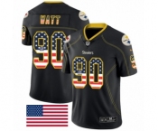 Men's Nike Pittsburgh Steelers #90 T. J. Watt Limited Black Rush USA Flag NFL Jersey Men's Nike Pittsburgh Steelers #90 T. J. Watt Limited Black Rush USA Flag NFL Jersey