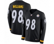 Men's Nike Pittsburgh Steelers #98 Vince Williams Limited Black Therma Long Sleeve NFL Jersey