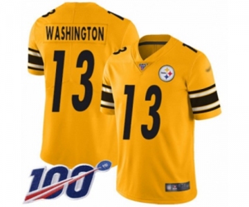 Men's Pittsburgh Steelers #13 James Washington Limited Gold Inverted Legend 100th Season Football Jersey