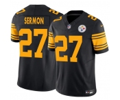 Men's Pittsburgh Steelers #27 Trey Sermon Black 2025 F.U.S.E. Color Rush Vapor Untouchable Limited Football Stitched Jersey