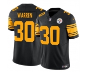Men's Pittsburgh Steelers #30 Jaylen Warren Black 2025 F.U.S.E. Color Rush Vapor Untouchable Limited Stitched Jersey Men's Pittsburgh Steelers #30 Jaylen Warren Black 2025 F.U.S.E. Color Rush Vapor Untouchable Limited Stitched Jersey
