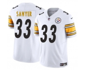 Men's Pittsburgh Steelers #33 Jack Sawyer White 2025 Draft F.U.S.E. Vapor Limited Football Stitched Jersey