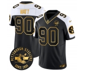 Men's Pittsburgh Steelers #90 T.J. Watt Black Gold Alternate F.U.S.E. Throwback 1933 Patch Vapor Untouchable Limited Football Stitched Jersey