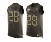 Nike Pittsburgh Steelers #28 Sean Davis Green Men's Stitched NFL Limited Salute To Service Tank Top Jersey