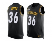 Nike Pittsburgh Steelers #36 Jerome Bettis Black Team Color Men's Stitched NFL Limited Tank Top Jersey