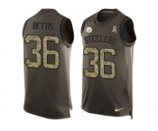 Nike Pittsburgh Steelers #36 Jerome Bettis Green Men's Stitched NFL Limited Salute To Service Tank Top Jersey