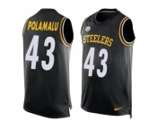 Nike Pittsburgh Steelers #43 Troy Polamalu Black Team Color Men's Stitched NFL Limited Tank Top Jersey