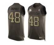 Nike Pittsburgh Steelers #48 Bud Dupree Green Men's Stitched NFL Limited Salute To Service Tank Top Jersey